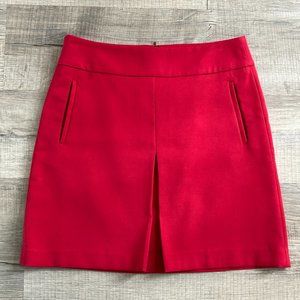 Ann Taylor Red Front Kick Pleat Skirt with POCKETS (size 4)